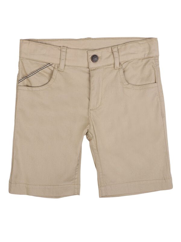 Boys Solid Medium Natural Short Woven Trouser image number 0